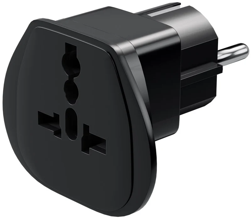 Reiseadapter Welt auf EU, Schwarz