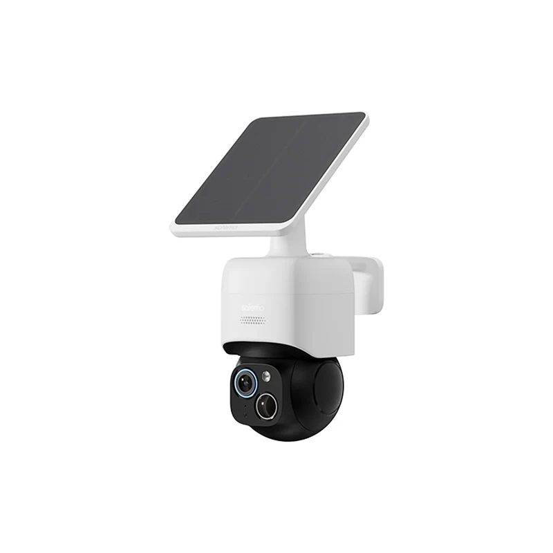 Safemo WLAN-PT-Dome-Kamera (4K, IR) mit Solarpanel weiß
