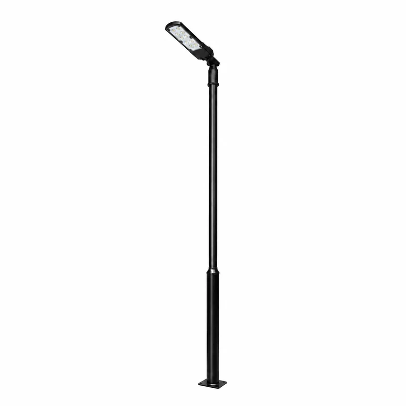 Lichtmast inkl. Straßenlaterne | 300 cm | 50 Watt | 5000 K | Schwarz