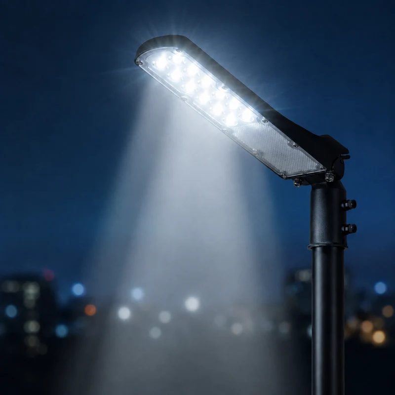 Lichtmast inkl. Straßenlaterne | 300 cm | 50 Watt | 5000 K | Schwarz