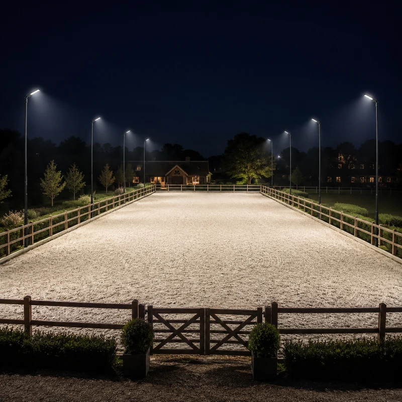 Lichtmast inkl. Straßenlampe | 300 cm | 100 Watt | 5000 K | Schwarz