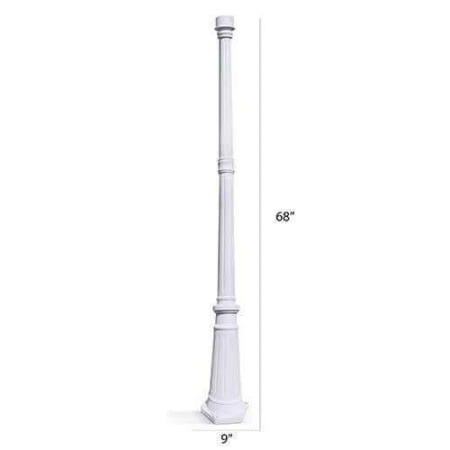 White 68" Solar Lamp Post Pole