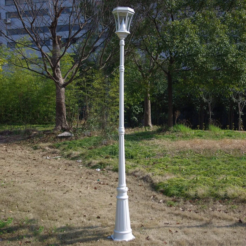 White 68" Solar Lamp Post Pole