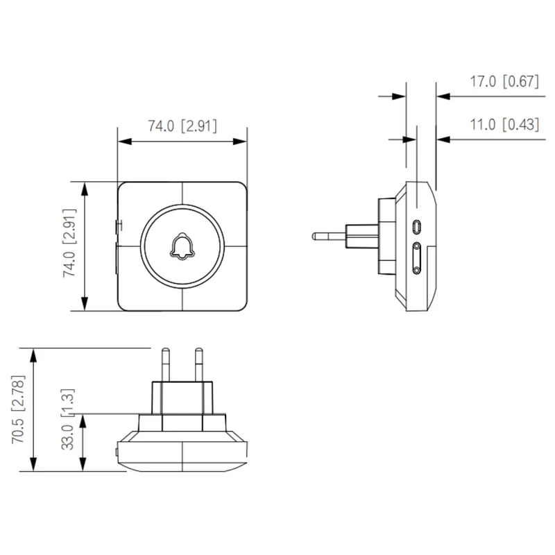 Dahua VDKB01-BB - Wifi Video Deurbel op Batterij met Gong