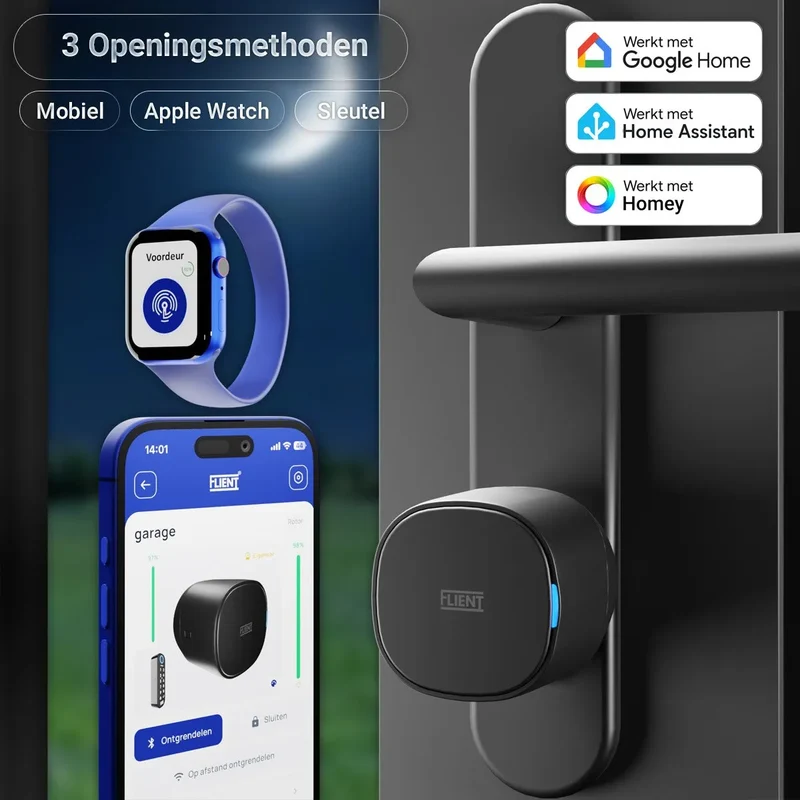 Flient Smart Lock Rotor Zwart - Retrofit Motorslot voor Bestaande Cilinder