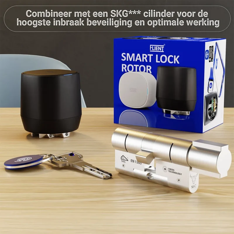 Flient Smart Lock Rotor Zwart - Retrofit Motorslot voor Bestaande Cilinder