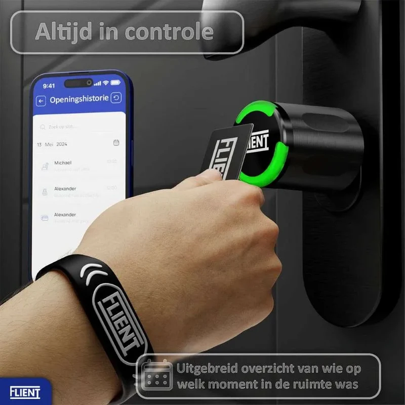 Flient Smart Lock Eon Zwart/Zwart - Slim Cilinderslot IP68