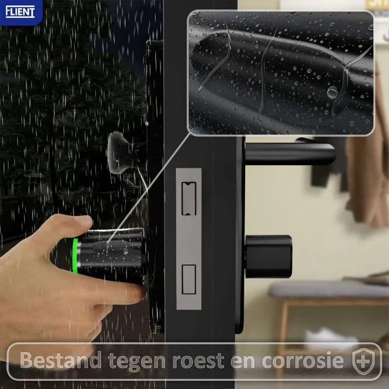 Flient Smart Lock Eon Zwart/Zwart - Slim Cilinderslot IP68