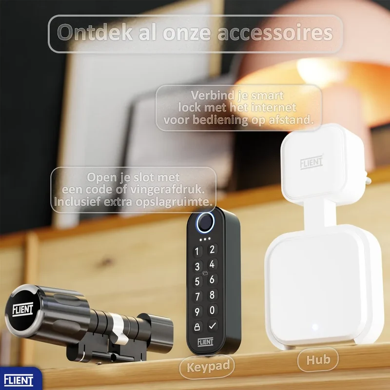 Flient Smart Lock Eon Zwart/Zwart - Slim Cilinderslot IP68