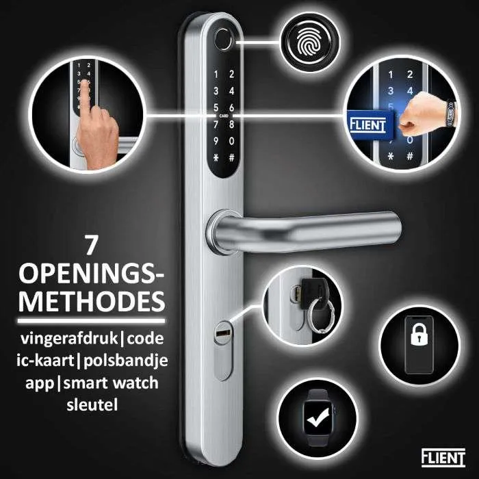 Flient Smart Lock Versa RVS - Slim Deurbeslag voor Poort en Deur