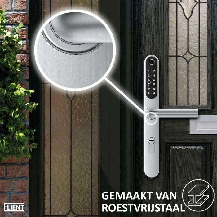 Flient Smart Lock Versa RVS - Slim Deurbeslag voor Poort en Deur