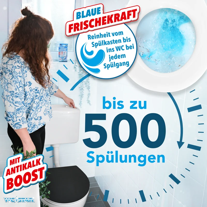 WC-Star Spülkasten-Hygiene-Set (1x Spülkasten-Einhänger + 2x Spülkasten-Tab + 1x Antikalk-Tab)