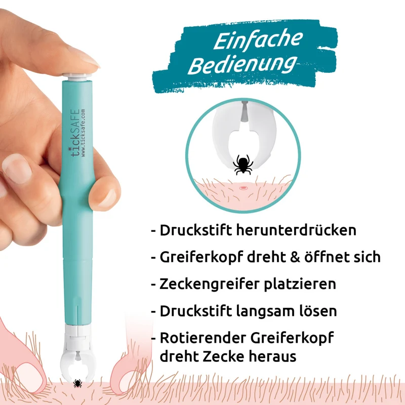 Zeckengreifer für Tiere mit rotierendem Greiferkopf - 2er-Set