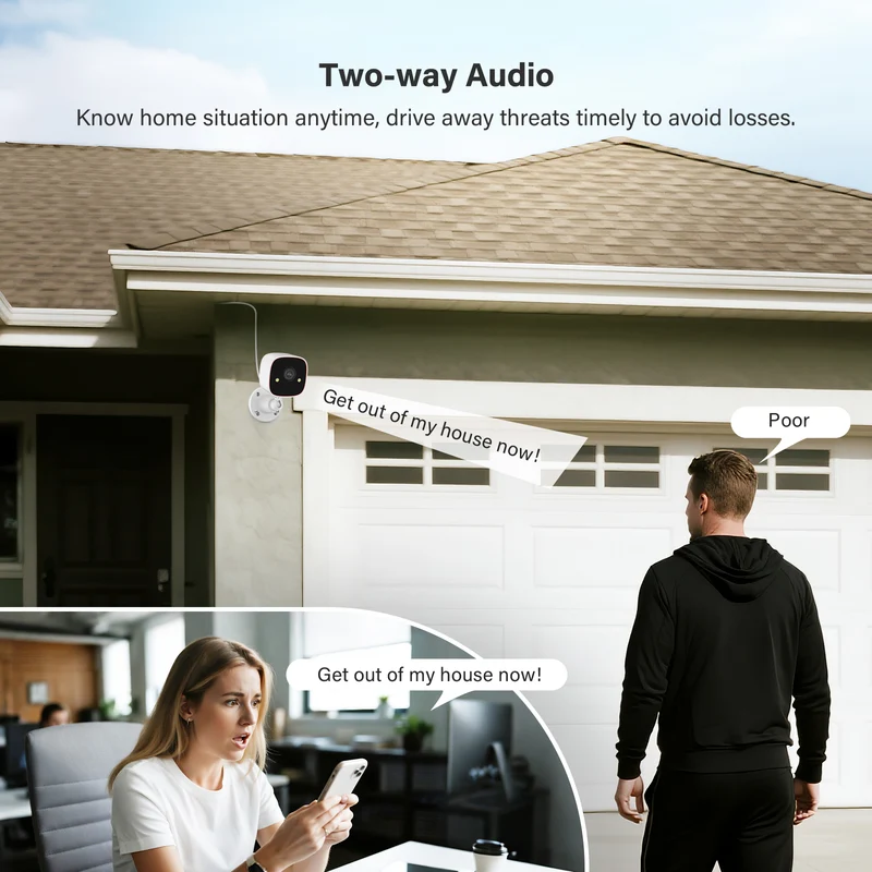 Jennov 2K WIFI Indoor Camera, Smart Night Vision, two-way audio, 2.4GHz WIFI, Wireless