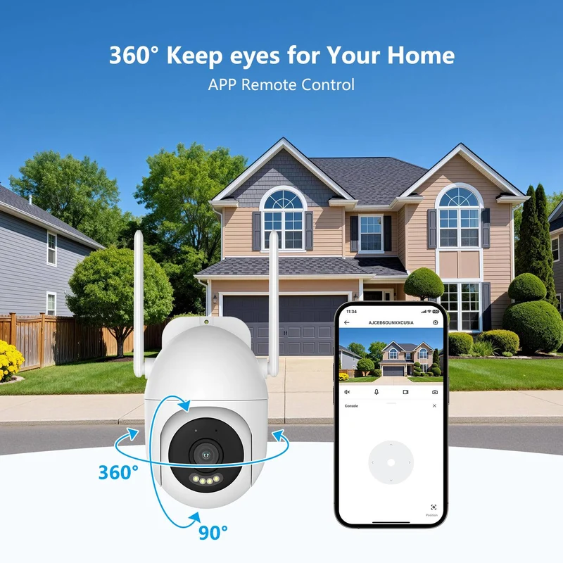 Jennov H Series WIFI Camera, 3MP, AJCloud App, 2-Way Audio, Outdoor, Color Night Vision, Auto-tracking