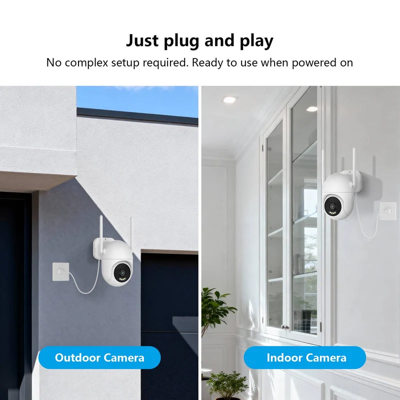 Jennov H Series WIFI Camera, 3MP, AJCloud App, 2-Way Audio, Outdoor, Color Night Vision, Auto-tracking