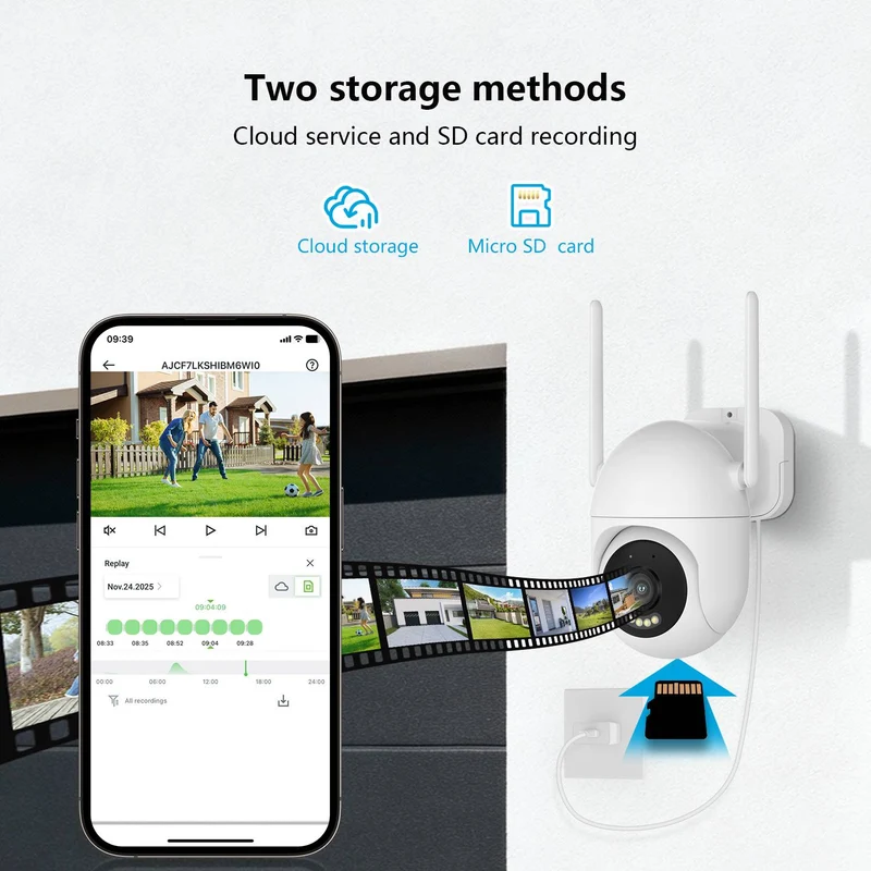 Jennov H Series WIFI Camera, 3MP, AJCloud App, 2-Way Audio, Outdoor, Color Night Vision, Auto-tracking