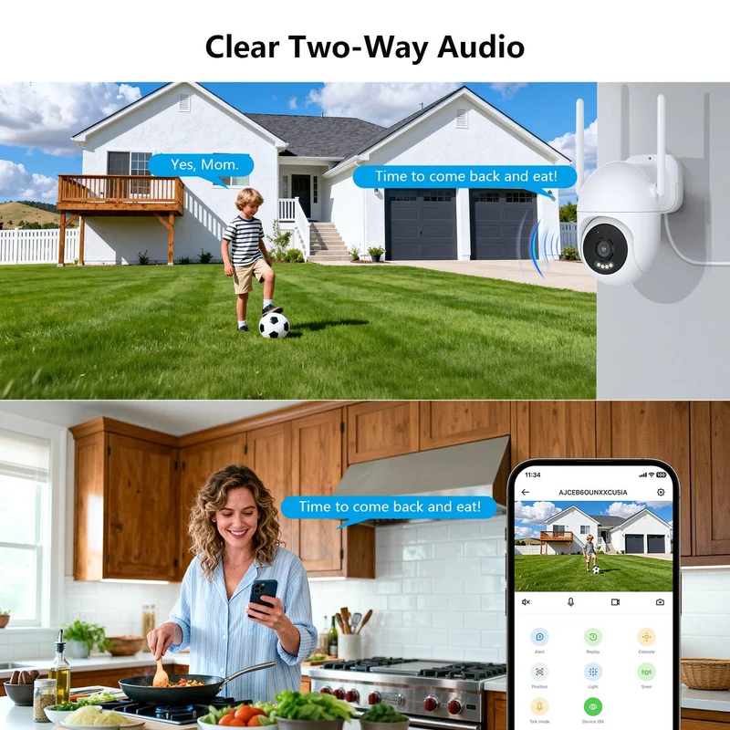 Jennov H Series WIFI Camera, 3MP, AJCloud App, 2-Way Audio, Outdoor, Color Night Vision, Auto-tracking