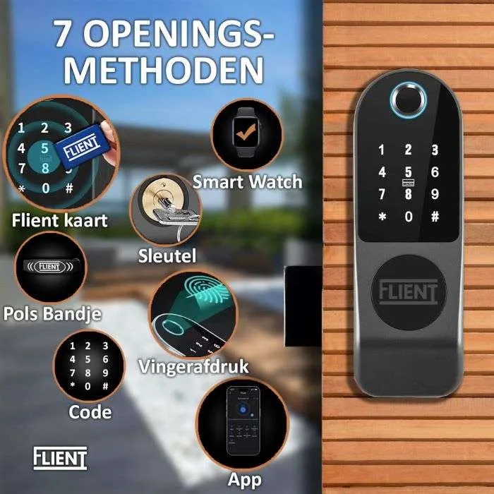 Flient Smart Lock GateGuard - Gemotoriseerd Oplegslot voor Poort en Deur