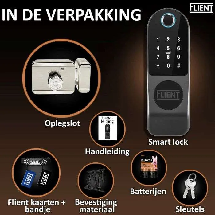 Flient Smart Lock GateGuard - Gemotoriseerd Oplegslot voor Poort en Deur