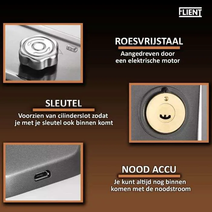 Flient Smart Lock GateGuard - Gemotoriseerd Oplegslot voor Poort en Deur
