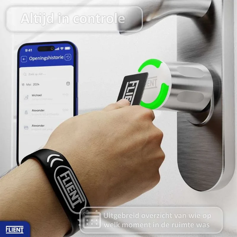 Flient Smart Lock Eon Wit/Zilver - Slim Cilinderslot IP68