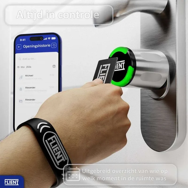 Flient Smart Lock Eon Zwart/Zilver - Slim Cilinderslot IP68