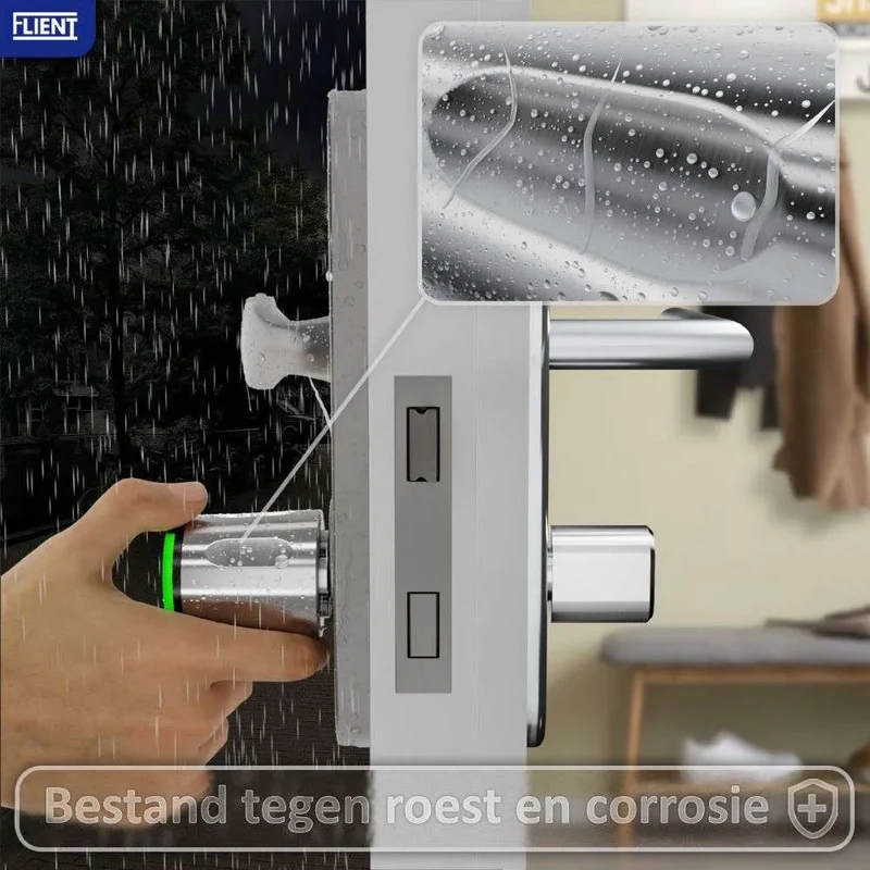 Flient Smart Lock Eon Zwart/Zilver - Slim Cilinderslot IP68