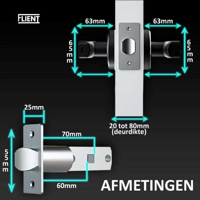 Flient Smart Lock Casual 2.0 - Slimme Deurklink voor Binnendeuren