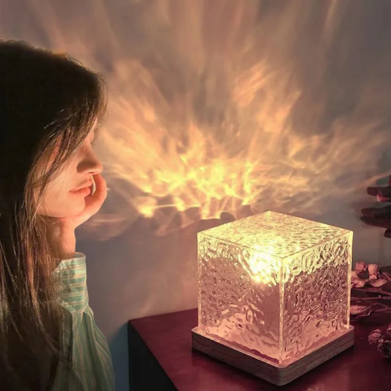 Quadratische Projektorlampe mit Wasserwellen-Effekt für den Innenbereich