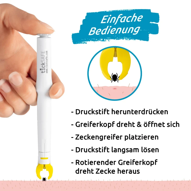 Zeckengreifer für Menschen mit rotierendem Greiferkopf - 2er-Set