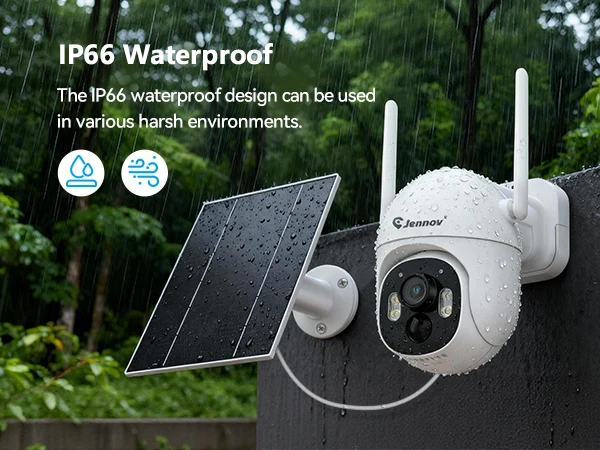 Jennov P52 J Series 5MP Add-On WiFi Camera – Solar Powered, Battery Operated, Works with EseeCloud App