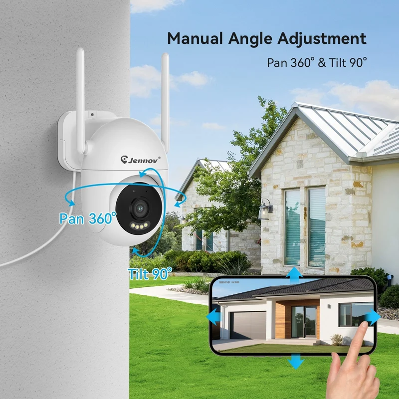 Jennov J Series WIFI Camera, 5MP, Add-on camera, EseeCloud App, 2-Way Audio, Outdoor, Color Night Vision