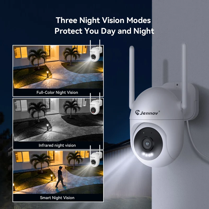Jennov J Series WIFI Camera, 5MP, Add-on camera, EseeCloud App, 2-Way Audio, Outdoor, Color Night Vision