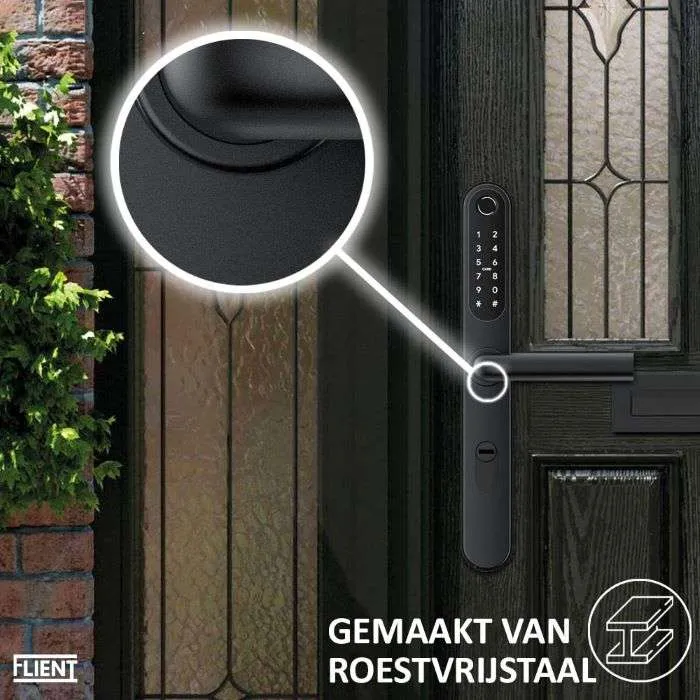 Flient Smart Lock Versa Zwart - Slim Deurbeslag voor Poort en Deur