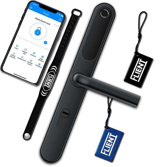 Flient Smart Lock Versa Zwart - Slim Deurbeslag voor Poort en Deur