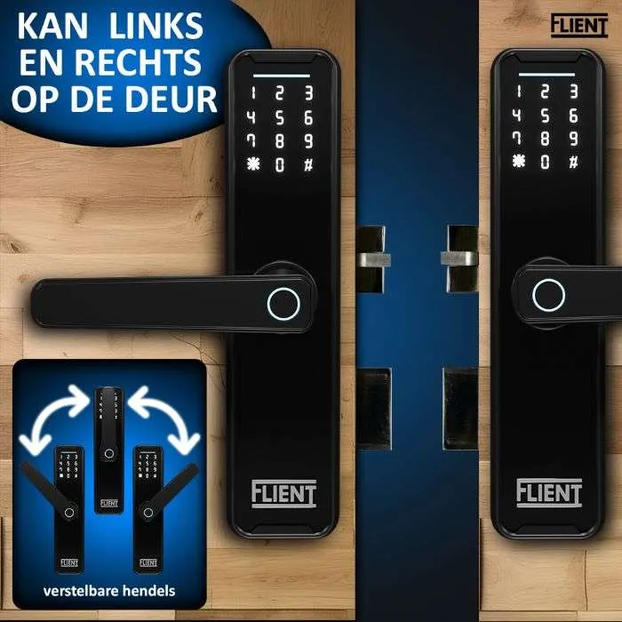 Flient Smart Lock Advanced - Slim Deurbeslag zonder Cilinder