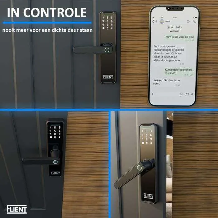 Flient Smart Lock Advanced - Slim Deurbeslag zonder Cilinder