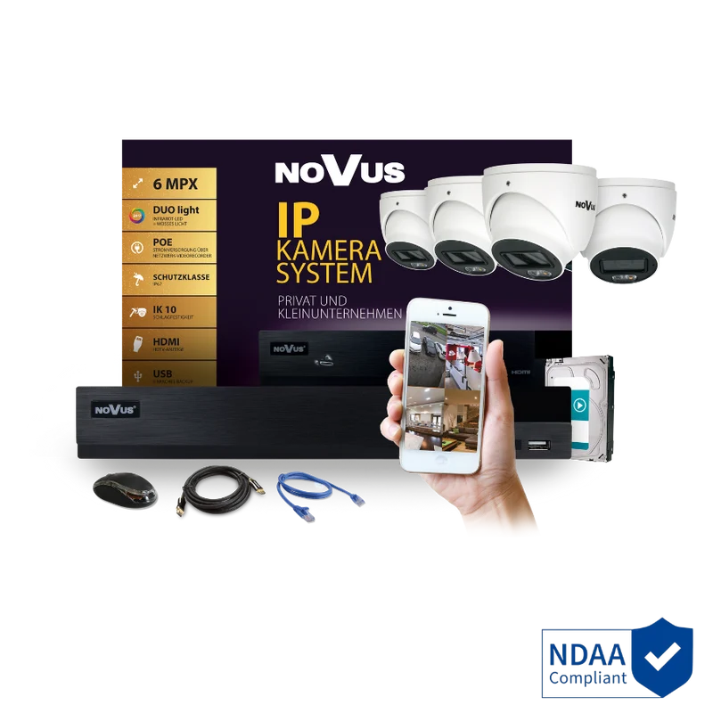 Novus Beveiligingscamera Set 2x 6MP met 8-kanaals Recorder en 1TB Opslag
