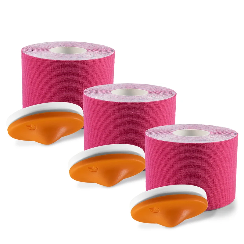 Triggerknopf mit pinkem Tape - 3er-Set