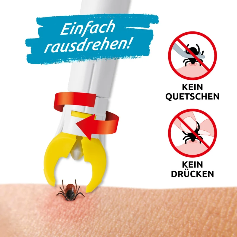 Zeckengreifer für Menschen mit rotierendem Greiferkopf