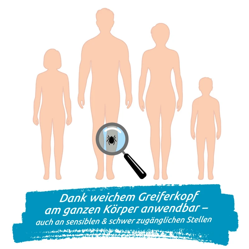 Zeckengreifer für Menschen mit rotierendem Greiferkopf