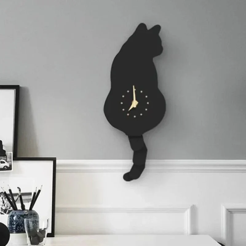 TailTick Katzen-Wanduhr – Dekorative Uhr mit beweglichem Schwanz