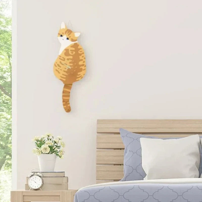 TailTick Katzen-Wanduhr – Dekorative Uhr mit beweglichem Schwanz