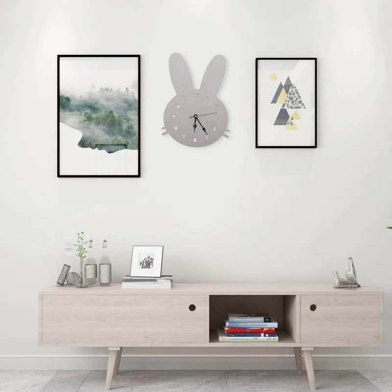 BunnyTick Kinder-Wanduhr – Dekorative Wanduhr mit Hasenmotiv