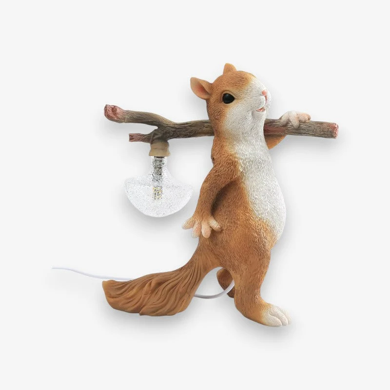 SquirrelGlow Mini-Tischlampe – Dekorative LED-Nachttischlampe in Tierform