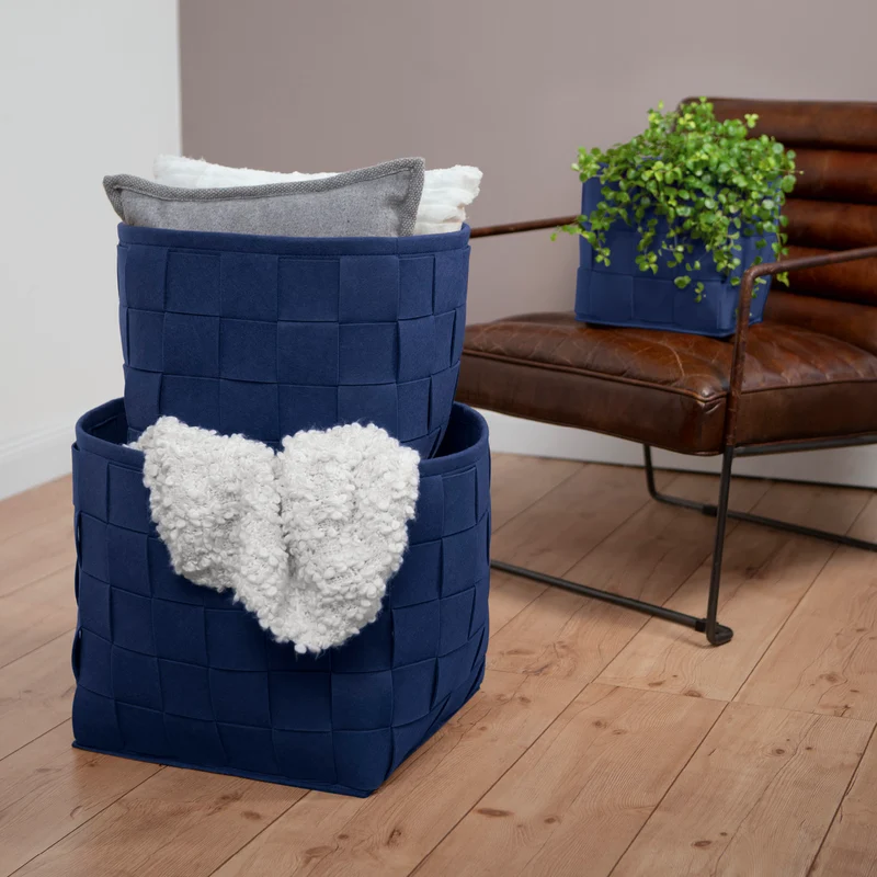 Filz-Aufbewahrungskorb M - 32 x 32 x 32 cm - Dunkelblau