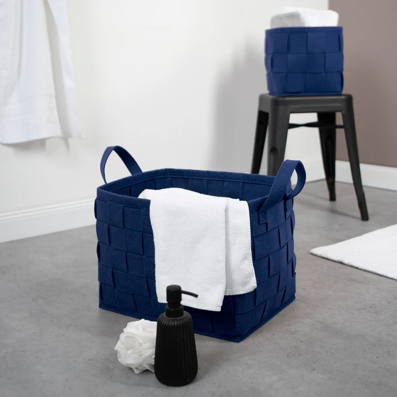 Filz-Aufbewahrungstasche M - 35 x 25 x 25 cm - Dunkelblau