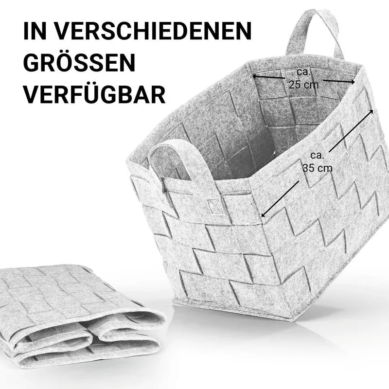 Filz-Aufbewahrungstasche M - 35 x 25 x 25 cm - Hellgrau