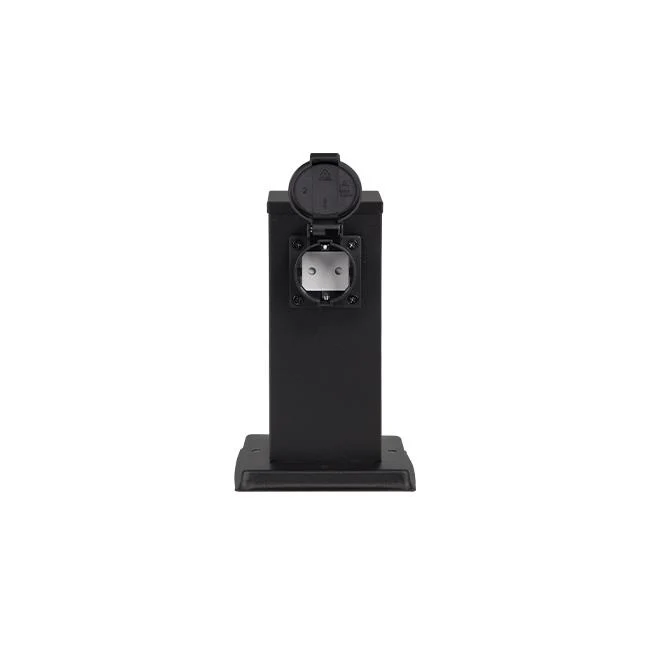 Outdoor-Steckdosenpfosten mit 2 schwarzen Steckdosen | 20cm | 230V